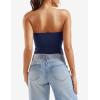 imageYEOREO Sophie Women Sexy Long Tube Tops Double Lined Basic Y2K Summer Cute Strapless Fitted Bandeau Going Out Crop Top TopDeep Blue