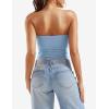 imageYEOREO Sophie Women Sexy Long Tube Tops Double Lined Basic Y2K Summer Cute Strapless Fitted Bandeau Going Out Crop Top TopLight Blue