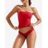 imageYEOREO Sophie Women Sexy Long Tube Tops Double Lined Basic Y2K Summer Cute Strapless Fitted Bandeau Going Out Crop Top TopRed