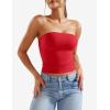 imageYEOREO Sophie Women Sexy Long Tube Tops Double Lined Basic Y2K Summer Cute Strapless Fitted Bandeau Going Out Crop Top TopRed