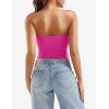 imageYEOREO Sophie Women Sexy Long Tube Tops Double Lined Basic Y2K Summer Cute Strapless Fitted Bandeau Going Out Crop Top TopRose Red