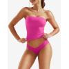 imageYEOREO Sophie Women Sexy Long Tube Tops Double Lined Basic Y2K Summer Cute Strapless Fitted Bandeau Going Out Crop Top TopRose Red