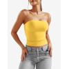 imageYEOREO Sophie Women Sexy Long Tube Tops Double Lined Basic Y2K Summer Cute Strapless Fitted Bandeau Going Out Crop Top TopYellow