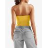 imageYEOREO Sophie Women Sexy Long Tube Tops Double Lined Basic Y2K Summer Cute Strapless Fitted Bandeau Going Out Crop Top TopYellow