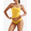 imageYEOREO Sophie Women Sexy Long Tube Tops Double Lined Basic Y2K Summer Cute Strapless Fitted Bandeau Going Out Crop Top TopYellow