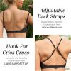 imageYEOREO Sports Bras for Women Workout Cross Back Gym Bra Padded Light Impact Strappy Yoga Crop Top