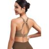 imageYEOREO Sports Bras for Women Xena Bra Maximum Support HighImpact Workout Gym Running Supportive Padded BrasLight Brown