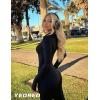 imageYEOREO Women Long Sleeve Workout Jumpsuit Zip Up Romper Bottom Pants Bodysuit Bodycon Sexy One PieceBlack