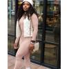 imageYEOREO Women Long Sleeve Workout Jumpsuit Zip Up Romper Bottom Pants Bodysuit Bodycon Sexy One PiecePink