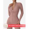 imageYEOREO Women Long Sleeve Workout Jumpsuit Zip Up Romper Bottom Pants Bodysuit Bodycon Sexy One PieceSienna