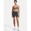 imageYEOREO Women V Neck Sports Bras Crisscross Adjustable Strappy Wirefree Padded Low Impact Yoga Gym Bra Workout Crop TopsGray Brown