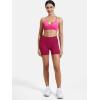 imageYEOREO Women V Neck Sports Bras Crisscross Adjustable Strappy Wirefree Padded Low Impact Yoga Gym Bra Workout Crop TopsRose Red