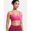 imageYEOREO Women V Neck Sports Bras Crisscross Adjustable Strappy Wirefree Padded Low Impact Yoga Gym Bra Workout Crop TopsRose Red