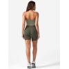 imageYEOREO Womens Halter Crop Top V Neck Workout Going Out Tank Top Hazel Padded Sleeveless Backless Trendy Summer CamisoleArmy Green