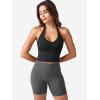 imageYEOREO Womens Halter Crop Top V Neck Workout Going Out Tank Top Hazel Padded Sleeveless Backless Trendy Summer CamisoleBlack