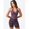 imageYEOREO Womens Halter Crop Top V Neck Workout Going Out Tank Top Hazel Padded Sleeveless Backless Trendy Summer CamisoleBlackberry Purple