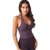 imageYEOREO Womens Halter Crop Top V Neck Workout Going Out Tank Top Hazel Padded Sleeveless Backless Trendy Summer CamisoleBlackberry Purple