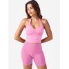 imageYEOREO Womens Halter Crop Top V Neck Workout Going Out Tank Top Hazel Padded Sleeveless Backless Trendy Summer CamisoleBubblegum Pink