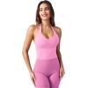 imageYEOREO Womens Halter Crop Top V Neck Workout Going Out Tank Top Hazel Padded Sleeveless Backless Trendy Summer CamisoleBubblegum Pink