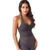 imageYEOREO Womens Halter Crop Top V Neck Workout Going Out Tank Top Hazel Padded Sleeveless Backless Trendy Summer CamisoleDark Gray