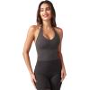 imageYEOREO Womens Halter Crop Top V Neck Workout Going Out Tank Top Hazel Padded Sleeveless Backless Trendy Summer CamisoleDark Gray