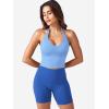imageYEOREO Womens Halter Crop Top V Neck Workout Going Out Tank Top Hazel Padded Sleeveless Backless Trendy Summer CamisoleLight Blue