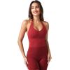imageYEOREO Womens Halter Crop Top V Neck Workout Going Out Tank Top Hazel Padded Sleeveless Backless Trendy Summer CamisoleMaroon