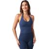 imageYEOREO Womens Halter Crop Top V Neck Workout Going Out Tank Top Hazel Padded Sleeveless Backless Trendy Summer CamisoleNavy