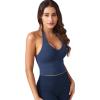 imageYEOREO Womens Halter Crop Top V Neck Workout Going Out Tank Top Hazel Padded Sleeveless Backless Trendy Summer CamisoleNavy