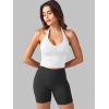imageYEOREO Womens Halter Crop Top V Neck Workout Going Out Tank Top Hazel Padded Sleeveless Backless Trendy Summer CamisoleWhite