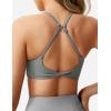 imageYEOREO Womens Sports Bra Strappy Criss Cross Back Bra TwistBack Sports Bra Removable Padded Yoga Crop Top5 Light Grey