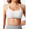 imageYEOREO Womens Sports Bra Strappy Criss Cross Back Bra TwistBack Sports Bra Removable Padded Yoga Crop Top5 White
