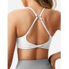 imageYEOREO Womens Sports Bra Strappy Criss Cross Back Bra TwistBack Sports Bra Removable Padded Yoga Crop Top5 White