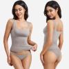 imageYEOREO Womens Square Neck Tank Top Crisssy Double Lined Slim Fit Sleeveless Workout Gym T Shirts Casual Basic TopGrey