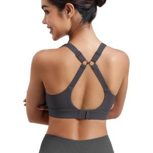 imageYEOREO Sports Bras for Women Xena Bra Maximum Support HighImpact Workout Gym Running Supportive Padded BrasDark Grey