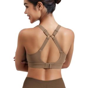 imageYEOREO Sports Bras for Women Xena Bra Maximum Support HighImpact Workout Gym Running Supportive Padded BrasLight Brown