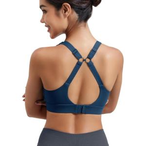 imageYEOREO Sports Bras for Women Xena Bra Maximum Support HighImpact Workout Gym Running Supportive Padded BrasNavy Blue