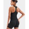imageYEOREO Esteile Workout Tank Tops for Women Square Neck Sleeveless Camisole Tops Seamless Racerback Gym Athletic Yoga ShirtsBlack