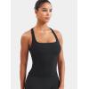 imageYEOREO Esteile Workout Tank Tops for Women Square Neck Sleeveless Camisole Tops Seamless Racerback Gym Athletic Yoga ShirtsBlack