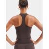 imageYEOREO Esteile Workout Tank Tops for Women Square Neck Sleeveless Camisole Tops Seamless Racerback Gym Athletic Yoga ShirtsCoffee