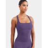 imageYEOREO Esteile Workout Tank Tops for Women Square Neck Sleeveless Camisole Tops Seamless Racerback Gym Athletic Yoga ShirtsGrape Purple