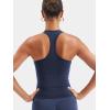 imageYEOREO Esteile Workout Tank Tops for Women Square Neck Sleeveless Camisole Tops Seamless Racerback Gym Athletic Yoga ShirtsNavy
