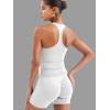 imageYEOREO Esteile Workout Tank Tops for Women Square Neck Sleeveless Camisole Tops Seamless Racerback Gym Athletic Yoga ShirtsWhite