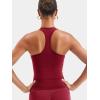 imageYEOREO Esteile Workout Tank Tops for Women Square Neck Sleeveless Camisole Tops Seamless Racerback Gym Athletic Yoga ShirtsWine Red