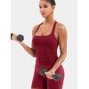 imageYEOREO Esteile Workout Tank Tops for Women Square Neck Sleeveless Camisole Tops Seamless Racerback Gym Athletic Yoga ShirtsWine Red