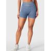 imageYEOREO Impact Biker Shorts for Women with Pockets Bridgie Cargo High Waist Seamless Faux Denim Workout Gym ShortsDark Blue