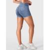 imageYEOREO Impact Biker Shorts for Women with Pockets Bridgie Cargo High Waist Seamless Faux Denim Workout Gym ShortsDark Blue