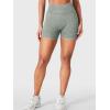 imageYEOREO Impact Biker Shorts for Women with Pockets Bridgie Cargo High Waist Seamless Faux Denim Workout Gym ShortsKhaki