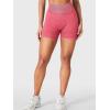 imageYEOREO Impact Biker Shorts for Women with Pockets Bridgie Cargo High Waist Seamless Faux Denim Workout Gym ShortsTile Red