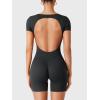 imageYEOREO One Piece Workout Jumpsuits Rompers For Women Xylia U Neck Sexy Backless Bodysuit Hidden Scrunch Butt JumpsuitBlack